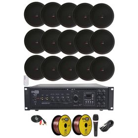 Lastvoice Black Maxx Paket-7 Tavan Hoparlörü+6 Bölgeli Anfi Ses Sistemi Paketi