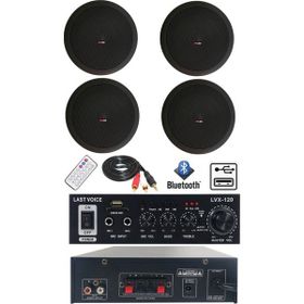 Lastvoice Black Small-3 Tavan Hoparlör+Anfi Ses Sistemi Paketi