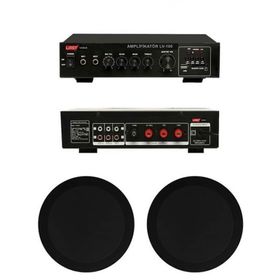 Lastvoice Black Small-4 Tavan Hoparlör ve Anfi Ses Sistemi Paketi