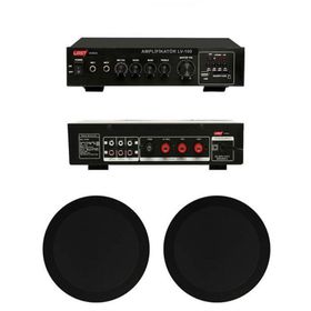 Lastvoice Black Small-4 Tavan Hoparlör ve Anfi Ses Sistemi Paketi