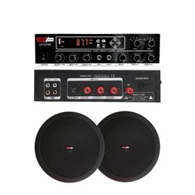 Lastvoice Black Small-4 Tavan Hoparlör ve Anfi Ses Sistemi Paketi
