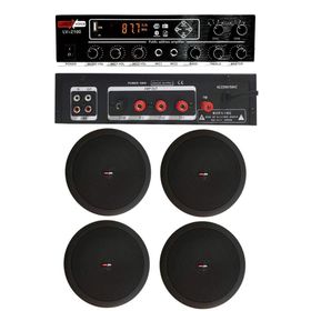 Lastvoice Black Small-5 Tavan Hoparlör ve Anfi Ses Sistemi Paketi