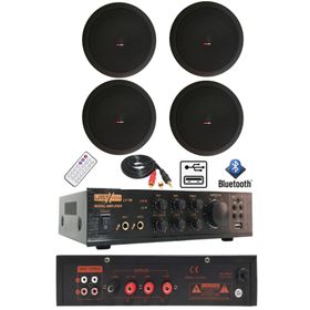 Lastvoice Black Small-5 Tavan Hoparlör ve Anfi Ses Sistemi Paketi