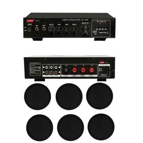Lastvoice Black Small-6 Tavan Hoparlör ve Anfi Ses Sistemi Paketi