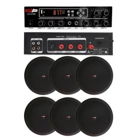 Lastvoice Black Small-6 Tavan Hoparlör ve Anfi Ses Sistemi Paketi