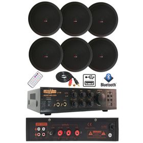 Lastvoice Black Small-6 Tavan Hoparlör ve Anfi Ses Sistemi Paketi