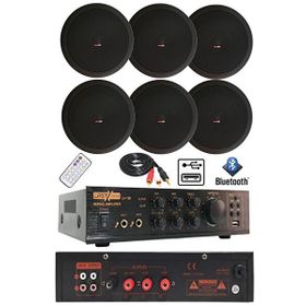 Lastvoice Black Small-6 Tavan Hoparlör ve Anfi Ses Sistemi Paketi