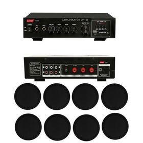Lastvoice Black Small-7 Tavan Hoparlör ve Anfi Ses Sistemi Paketi