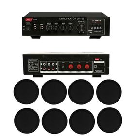 Lastvoice Black Small-7 Tavan Hoparlör ve Anfi Ses Sistemi Paketi