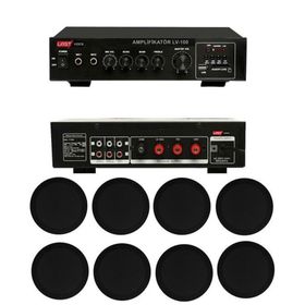 Lastvoice Black Small-7 Tavan Hoparlör ve Anfi Ses Sistemi Paketi