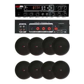 Lastvoice Black Small-7 Tavan Hoparlör ve Anfi Ses Sistemi Paketi