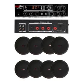 Lastvoice Black Small-7 Tavan Hoparlör ve Anfi Ses Sistemi Paketi