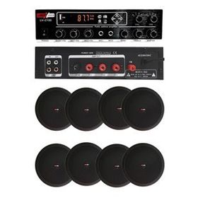 Lastvoice Black Small-7 Tavan Hoparlör ve Anfi Ses Sistemi Paketi