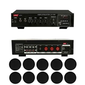 Lastvoice Black Small-8 Tavan Hoparlör ve Anfi Ses Sistemi Paketi