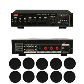 Lastvoice Black Small-8 Tavan Hoparlör ve Anfi Ses Sistemi Paketi