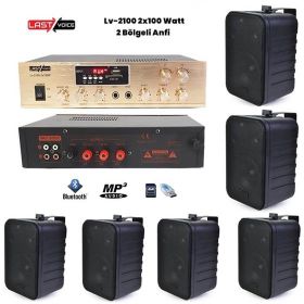 Lastvoice Black Soft Paket-4 Hoparlör ve Anfi Mağaza Ses Sistemi