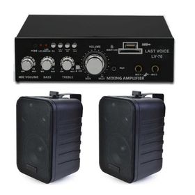 Lastvoice Black Wall Small Paket-1 Hoparlör ve Anfi Ses Sistemi Seti