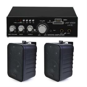 Lastvoice Black Wall Small Paket-1 Hoparlör ve Anfi Ses Sistemi Seti