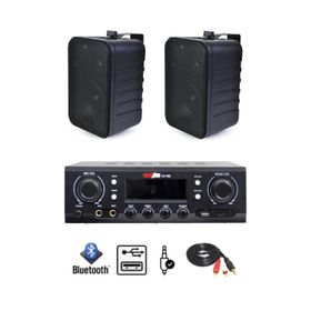 Lastvoice Black Wall Small Paket-1 Hoparlör ve Anfi Ses Sistemi Seti
