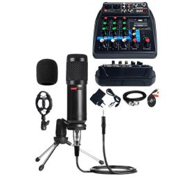 Lastvoice BM800MDX Condenser Mikrofon Phantomlu Kayıt Mikseri Seti