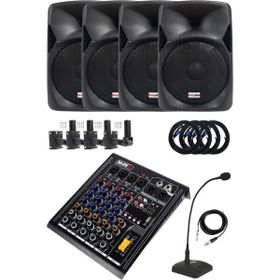 Lastvoice Hall Paket 4 Kapalı Alan toplantıları için Ses Sistemi Mixer Hoparlör Paketi