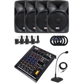 Lastvoice Hall Paket 4 Kapalı Alan toplantıları için Ses Sistemi Mixer Hoparlör Paketi