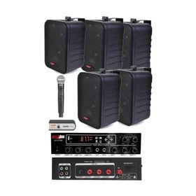 Lastvoice Large Paket-4 Hoparlör ve Anfi Anons Ses Sistemi Seti