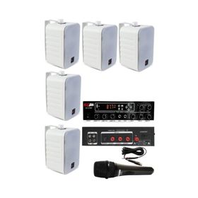 Lastvoice Large Paket-4 Hoparlör ve Anfi Anons Ses Sistemi Seti