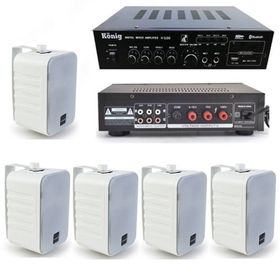 Lastvoice Large Paket-4 Hoparlör ve Anfi Anons Ses Sistemi Seti
