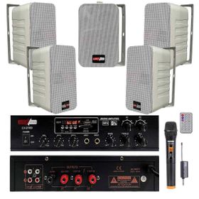 Lastvoice Large Plus Paket-4 Hoparlör ve Anfi Anons Ses Sistemi Seti