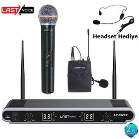 Lastvoice LV-502EH El ve Kafa Çiftli UHF Telsiz Mikrofon
