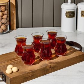 Lav 165 ml Şeffaf 6'lı Çay Bardağı