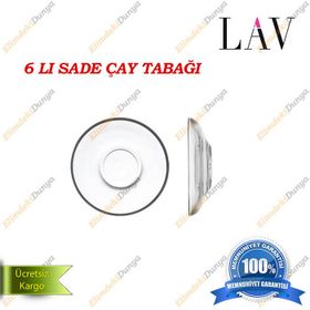 Lav 20020 6'lı Cam Çay Tabağı Seti
