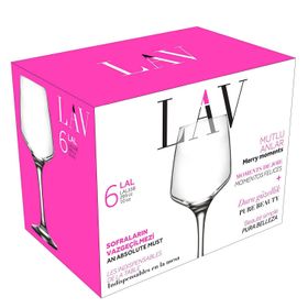Lav LAL558 6'lı Cam Şarap Kadehi Seti