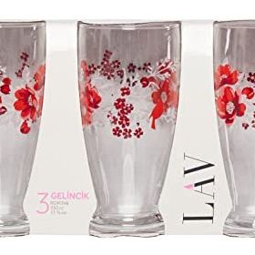 Lav LV-ROM396SB2992AD 3'lü Paket Gelincik Meşrubat Bardağı