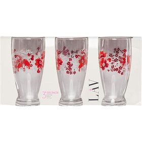 Lav LV-ROM396SB2992AD 3'lü Paket Gelincik Meşrubat Bardağı