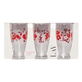 Lav LV-ROM396SB2992AD 3'lü Paket Gelincik Meşrubat Bardağı
