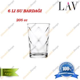 Lav MEV220 6'lı Cam Meşrubat Bardağı Seti