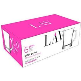 Lav Zen Kulplu 6'lı Çay Bardağı