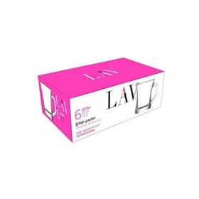 Lav Zen Kulplu 6'lı Çay Bardağı