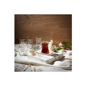Lav ZEN277 6'lı Cam Çay Tabağı Seti