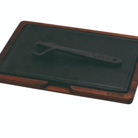 Lava 20x30 cm Siyah Ahşap ve Döküm Demir Hot Plate Servis Tahtası