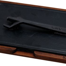 Lava 20x30 cm Siyah Ahşap ve Döküm Demir Hot Plate Servis Tahtası