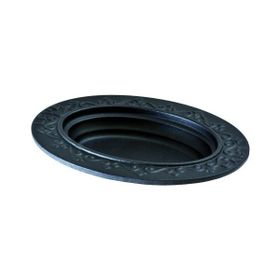 Lava 21x16 cm Siyah Döküm Oval Döner Kebap Tabağı