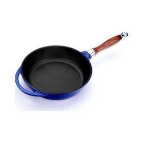 Lava 24 cm Ahşap Saplı Mavi Döküm Kızartma Tavası