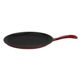 Lava 26 CM Bordo Döküm Demir Yekpare Saplı Yuvarlak Pizza Krep Pankek Tavası