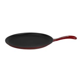 Lava 26 CM Bordo Döküm Demir Yekpare Saplı Yuvarlak Pizza Krep Pankek Tavası