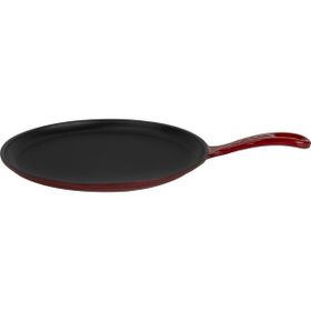 Lava 26 CM Bordo Döküm Demir Yekpare Saplı Yuvarlak Pizza Krep Pankek Tavası