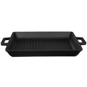 Lava 26x32 cm Metal Kulplu Hibrit Döküm Izgara Tava