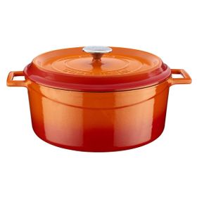 Lava 28 cm Turuncu Döküm Yuvarlak Trendy Kapak Tencere